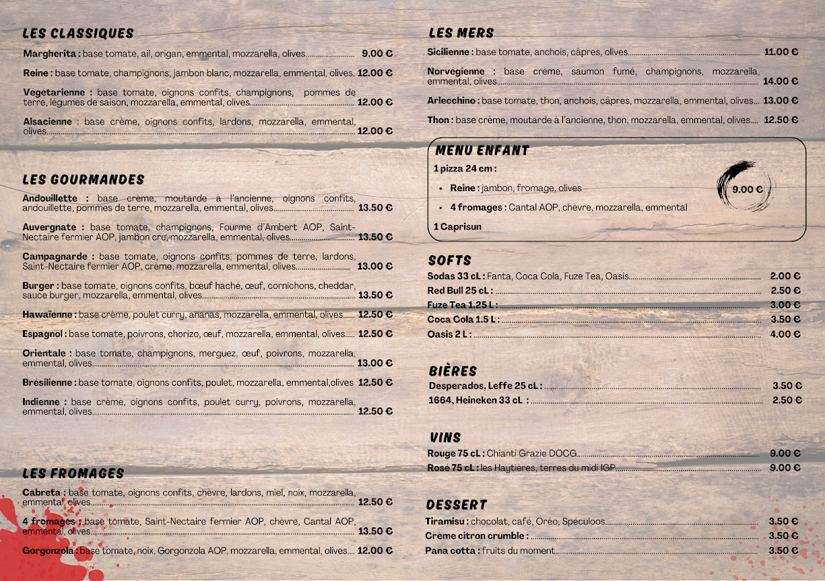 Menu Pizza D'ailleurs-1